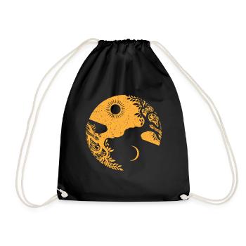 Yggdrasil Yin Yang symbol Ancient Vikings - Drawstring Bag - black - Front