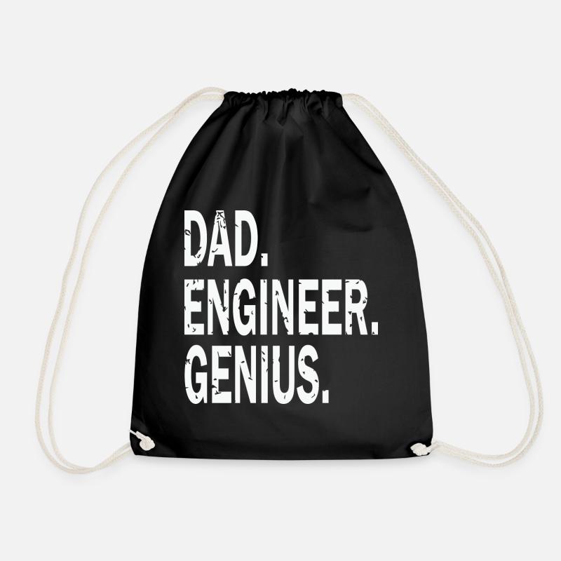 Dad Engineer Genius - Turnbeutel - Schwarz