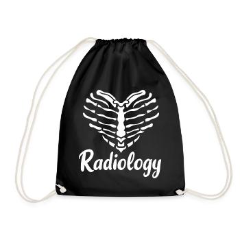 Radiology X-ray Technician X-ray Assistant Wheel - Drawstring Bag - black - Front