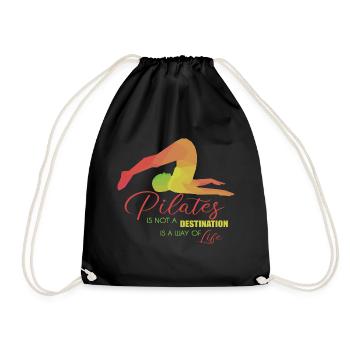 Pilates Geschenk - Turnbeutel - Schwarz - Vorne