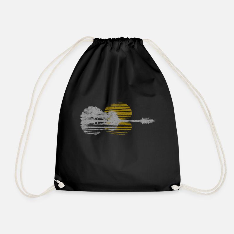 Guitar Guitarist Guitar Player Gift Bassist - Drawstring Bag - black