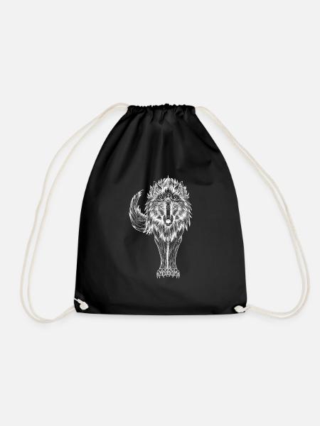 Wolf protection de la nature Prédateurs nature cadeau - Sac de sport léger - noir