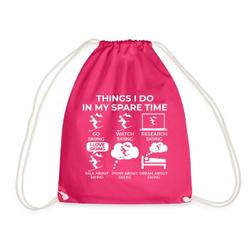 Choses que je fais dans mes temps libres - Ski - Sac de sport léger - fuchsia - Devant