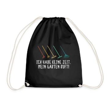 Mein Garten ruft - Hobbygärtner Gartenarbeit - Turnbeutel - Schwarz - Vorne