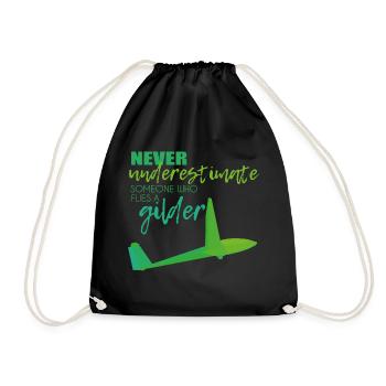 Gliding gliders - Drawstring Bag - black - Front