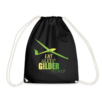 Gliding gliders - Drawstring Bag - black - Front