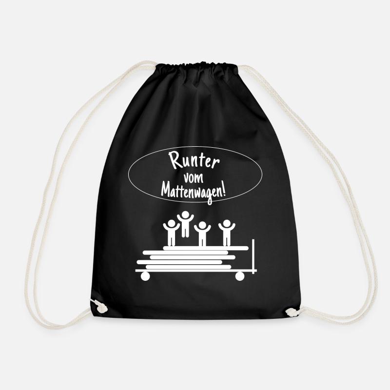 Runter vom Mattenwagen Sportlehrer Geschenk Spruch - Turnbeutel - Schwarz
