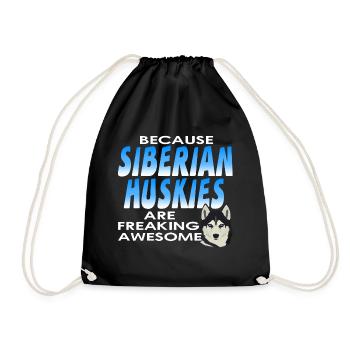 Sibirischer Husky - Turnbeutel - Schwarz - Vorne
