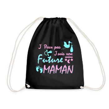 J'peux pas j'suis une future maman - Sac de sport léger - noir - Devant
