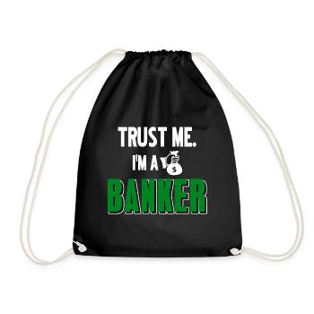 Banker Geschenk - Turnbeutel - Schwarz - Vorne