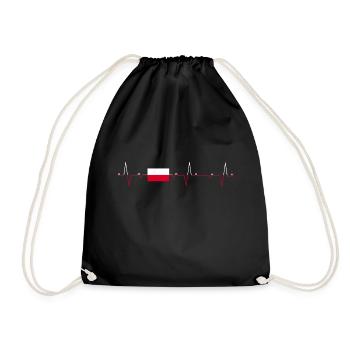 Pologne Drapeau Polonais Polonais Polonais Battements de Coeur Polonais - Sac de sport léger - noir - Devant
