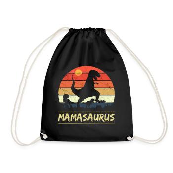 Mamasaurus - Retro! - Turnbeutel - Schwarz - Vorne