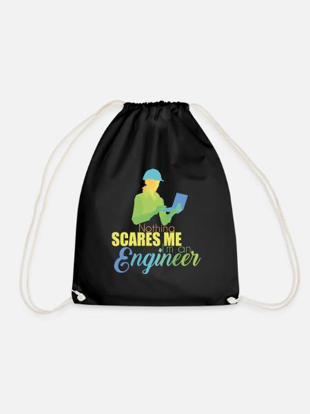 Engineer Engineer Technician Electrical Engineering Mechanical Engineering - Drawstring Bag - black