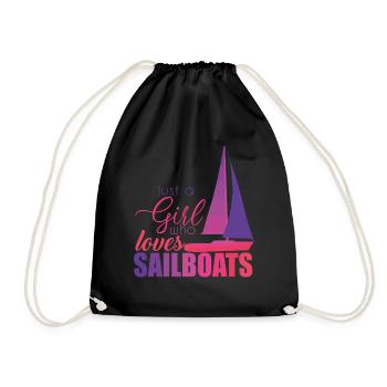 Sailboats - Drawstring Bag - black - Front