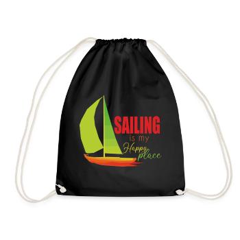 Sailboats - Drawstring Bag - black - Front