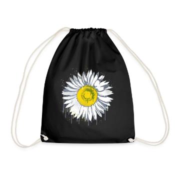 Daisy Stencil Graffiti Blume Margerite - Turnbeutel - Schwarz - Vorne