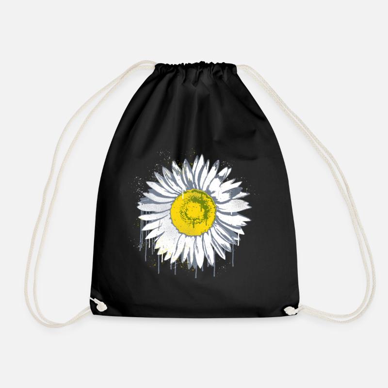 Daisy Stencil Graffiti Fleur Margerite - Sac de sport léger - noir
