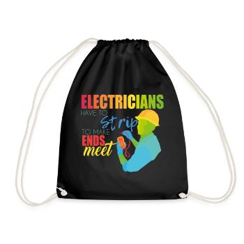 Électriciens - Sac de sport léger - noir - Devant