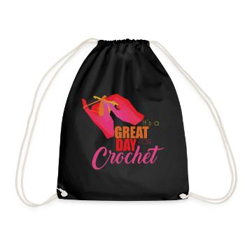 Crochet - Drawstring Bag - black - Front