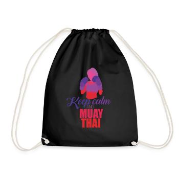 Muay Thai Martial Arts Thai Boxing Kickboxing Sports - Drawstring Bag - black - Front