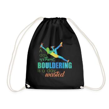 Bouldern - Turnbeutel - Schwarz - Vorne