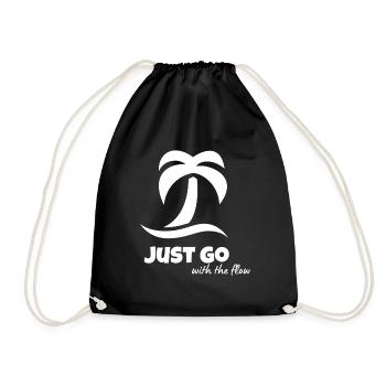 Follow the Flow - Go with the Flow -T-Shirt - Drawstring Bag - black - Front