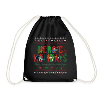 Justice League Heroic Holidays Weihnachtspulli - Turnbeutel - Schwarz - Vorne