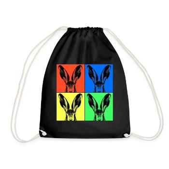 Easter Rabbit Pop Art at Easter for Easter - Drawstring Bag - black - Front