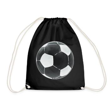 Fußbälle Sticker Schwarz Weiß Fußball - Turnbeutel - Schwarz - Vorne