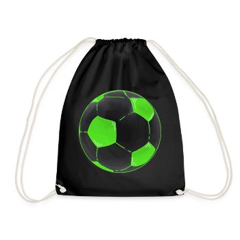 coole Fußball Sticker Grün Schwarz - Turnbeutel - Schwarz - Vorne