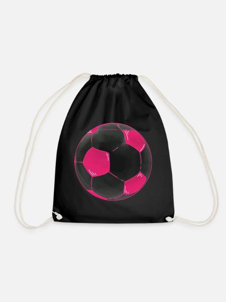 Fußball Pink Schwarz Fußbälle Sticker - Turnbeutel - Schwarz
