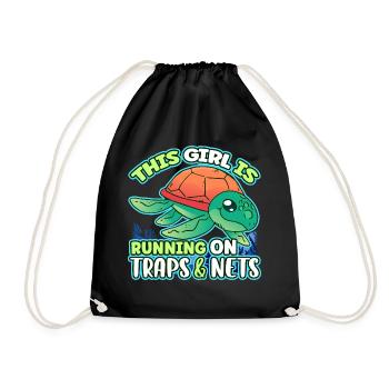 This Girl Is Running On Traps & Nets Future - Drawstring Bag - black - Front