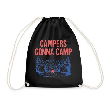 Campers Gonna Camp Summer Vacation Tropical Trip - Turnbeutel - Schwarz - Vorne