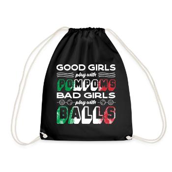 Bocce Ball Player Boules Bocce Female Bocce Player - Drawstring Bag - black - Front