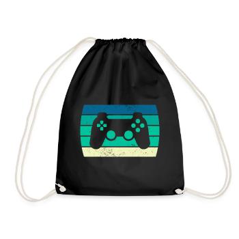 Video Game Controller Sunset - Drawstring Bag - black - Front