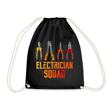 Elektriker Squad Ironic Zitat Craftsman Voltage - Turnbeutel - Schwarz - Vorne