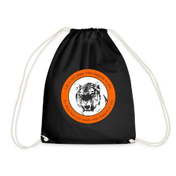 Motivating saying Tiger Mindset Inspiration - Drawstring Bag - black - Front