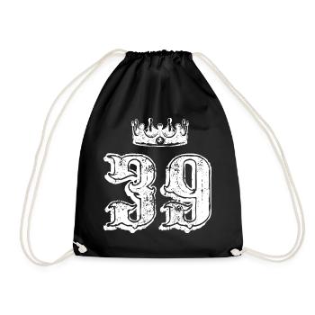 39 Number crown - Drawstring Bag - black - Front