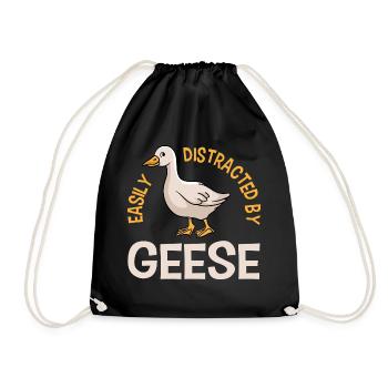 Distrait par les oies, mignonne Dandling Goose - Sac de sport léger - noir - Devant