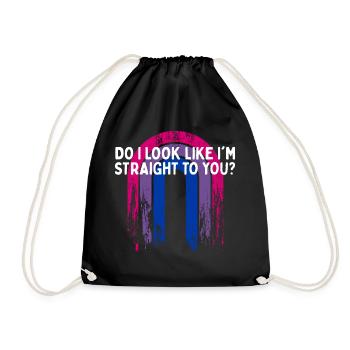 Do I Look Straight To You Bisexual LGBTQ Bi Pride - Turnbeutel - Schwarz - Vorne