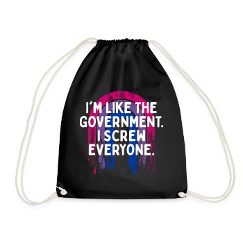 Je vis tout le monde Bisexuel Drôle Bi Humour LGBTQ - Sac de sport léger - noir - Devant