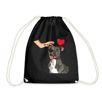 American Staffordshire Bull Terrier Staffy Dog - Drawstring Bag - black - Front