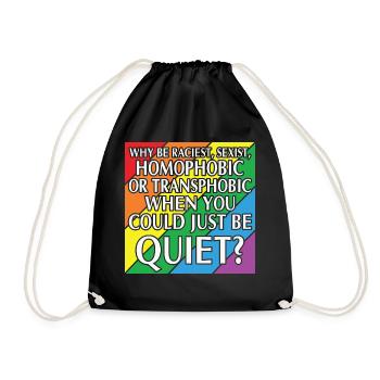 LBGT Flag Gay Pride Human pourrait juste être tranquille - Sac de sport léger - noir - Devant
