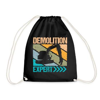 Demolition Expert Baggerfahrer - Turnbeutel - Schwarz - Vorne