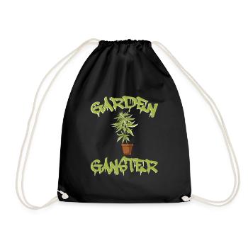 Marijuana Cannabis Weed Smoke Hemp Design Garden - Drawstring Bag - black - Front