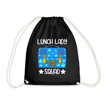 Food Package Meal Cook Cuisine Dish Apparel Title - Drawstring Bag - black - Front