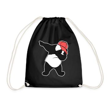 Niedlicher Panda Swagger Dabbing Dab Tee für Tier - Turnbeutel - Schwarz - Vorne