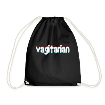 Awesome Vagitarian Funny Adult Humor Shirt For - Drawstring Bag - black - Front