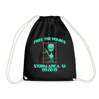 Free The Homies Storm Area 51 09/20/2019 T-shirt - Drawstring Bag - black - Front