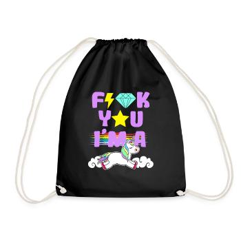 Fuck You I'm A Unicorn Equality Clouds Coloré - Sac de sport léger - noir - Devant